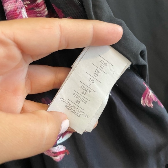 Nicholas Silk Floral Tiered Maxi Dress Black - Picture 9 of 10